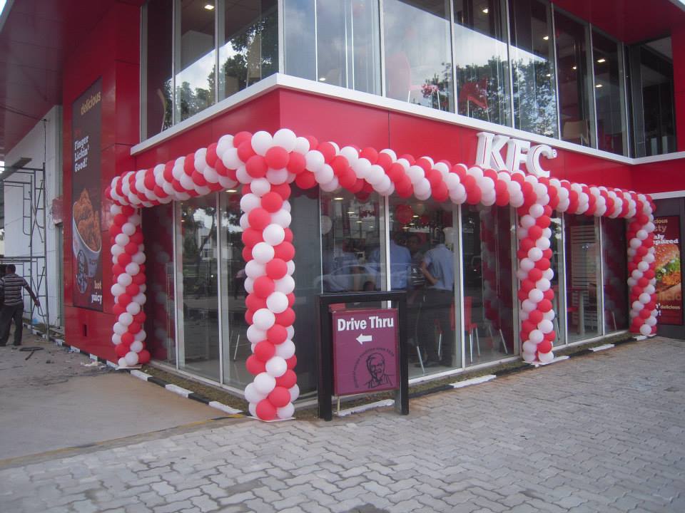KFC store opening balloon arch and event decoration